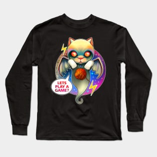 ghost cat with fur ball Long Sleeve T-Shirt